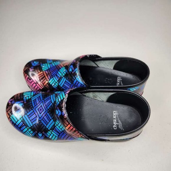 Dansko Professional Color Weave Patent Clogs Shoes Size EU 39, US 8.5-9 - Picture 7 of 10